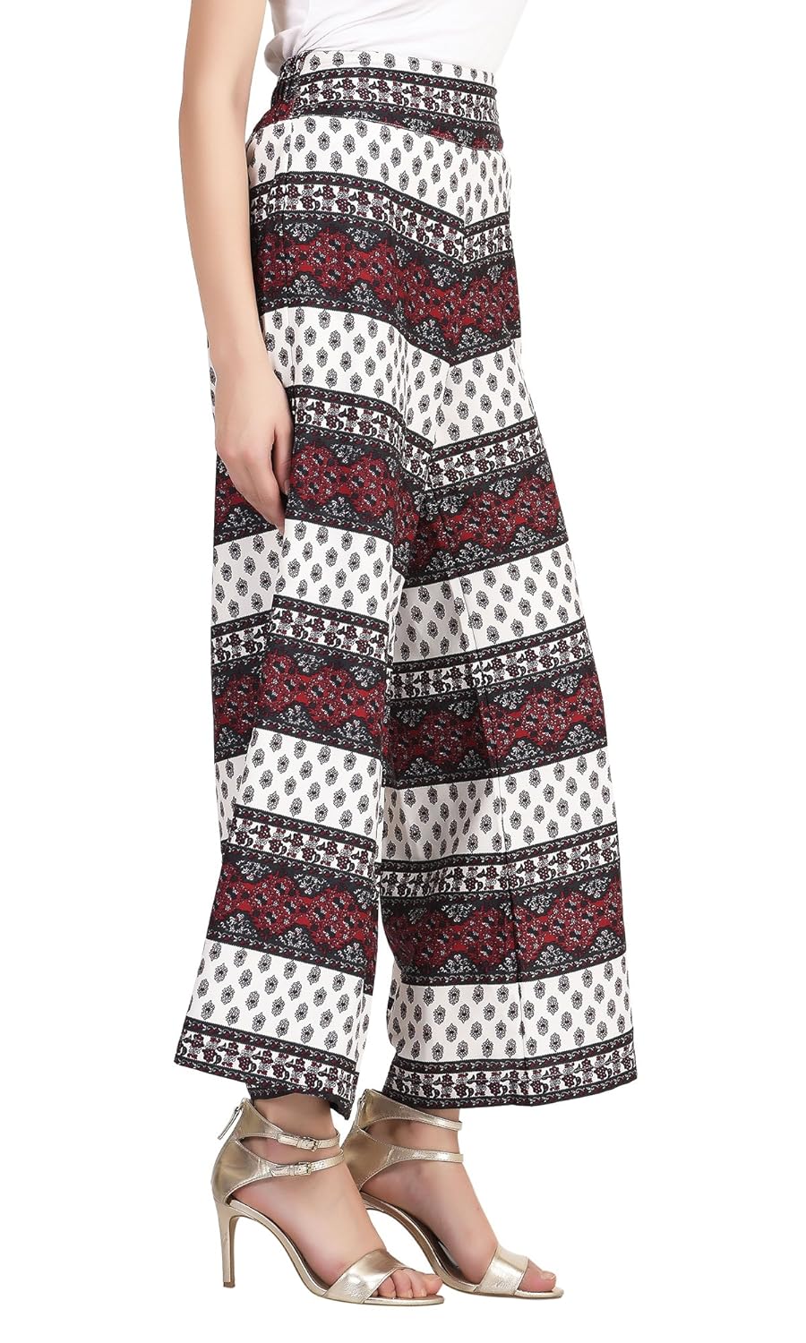 multicoloured printed palazzo