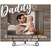 SIXEIGHT Dad Gift Dad & Me Photo Frame Dad Picture Frame Wooden Photo Frame with Stand Father's Day Birthday Gifts for Dads from Daughter Son Birthday Christmas Desk Decor 4x6 Photo Frame-A16