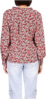 Sanctuary Flower Power Top Ditsy Floral Print Relaxed Fit Notch Neck Tie S view 3