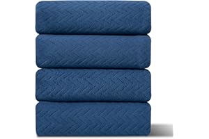 FERDILAN 4 Pack Large Bath Towels Set 35"x70" Navy Blue Oversized Bath Sheet Chair Towels, 600 GSM Ultra Soft & Absorbent Towels for Bathroom, Quick Dry Towel for Gym Hotel Camp Pool