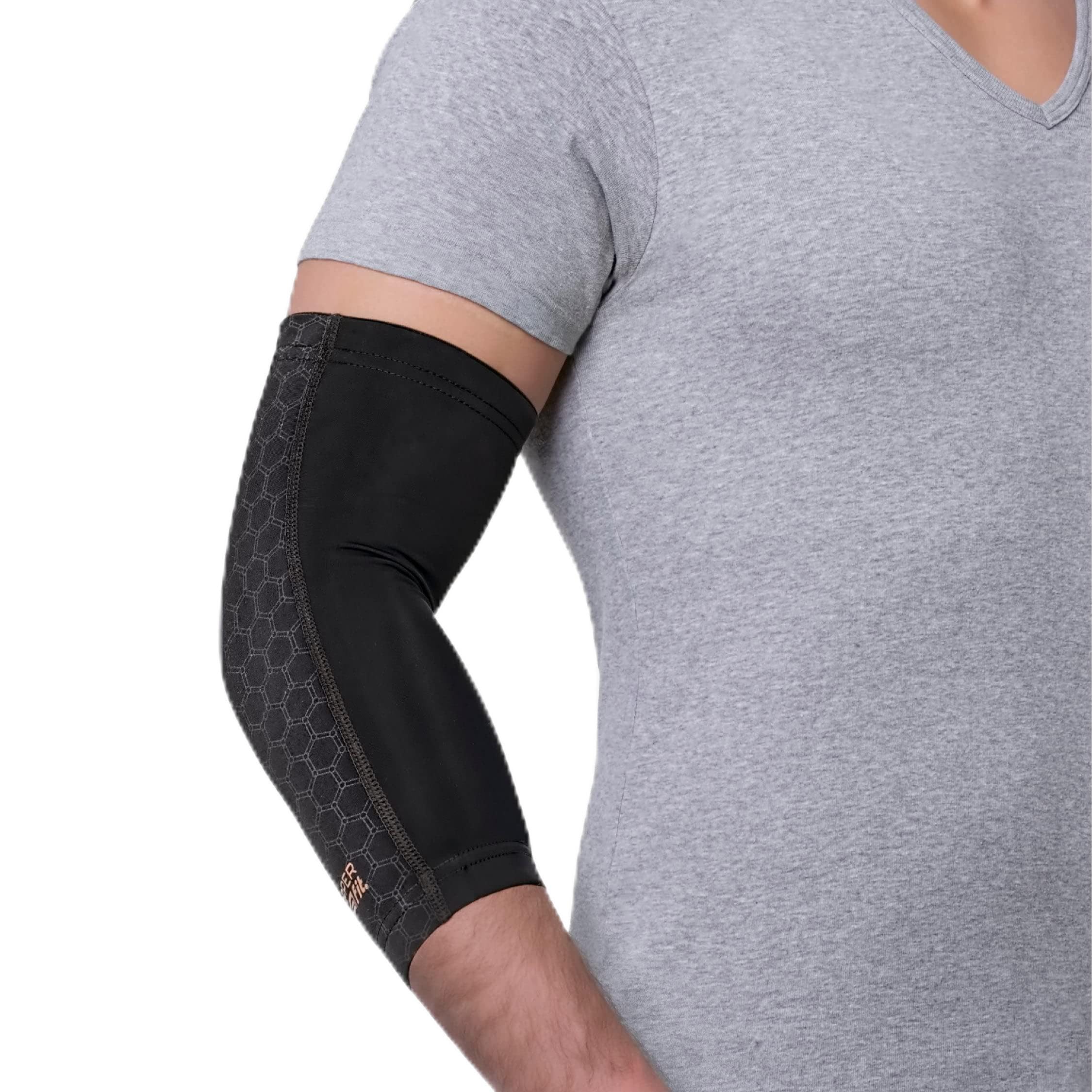 Photo 1 of Copper Fit unisex adult Elbow Compression Sleeve Hosiery, Black, Medium US