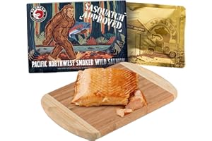 SeaBear Sasquatch Approved Smoked Wild Pink Salmon Gift Box - Wild Caught, Shelf Stable, Ready to Eat, 6 oz Smoked Salmon Fillet from Alaska