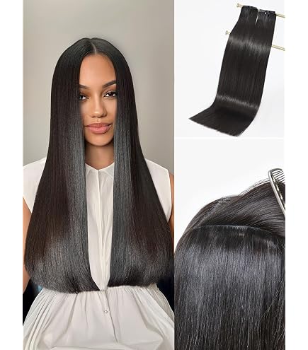Amazon.com : LUVME Invisible Silky Straight Clip in Hair 