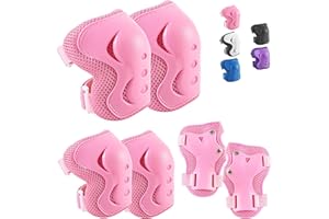 ATOOTWO Knee Pads for Kids， Knee Pads and Elbow Pads Set Toddler 4-10 Years Protective Gear Set for Girls Boys with Wrist Guards for Skating Cycling Bike Rollerblading Scooter