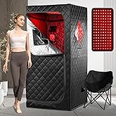 iDOTODO Infrared Sauna Box, Portable Infrared Sauna for Home, Personal Infrared Sauna with Red Light Threapy, Remote Control, Heating Foot Pad, Upgraded Comfortable Chair