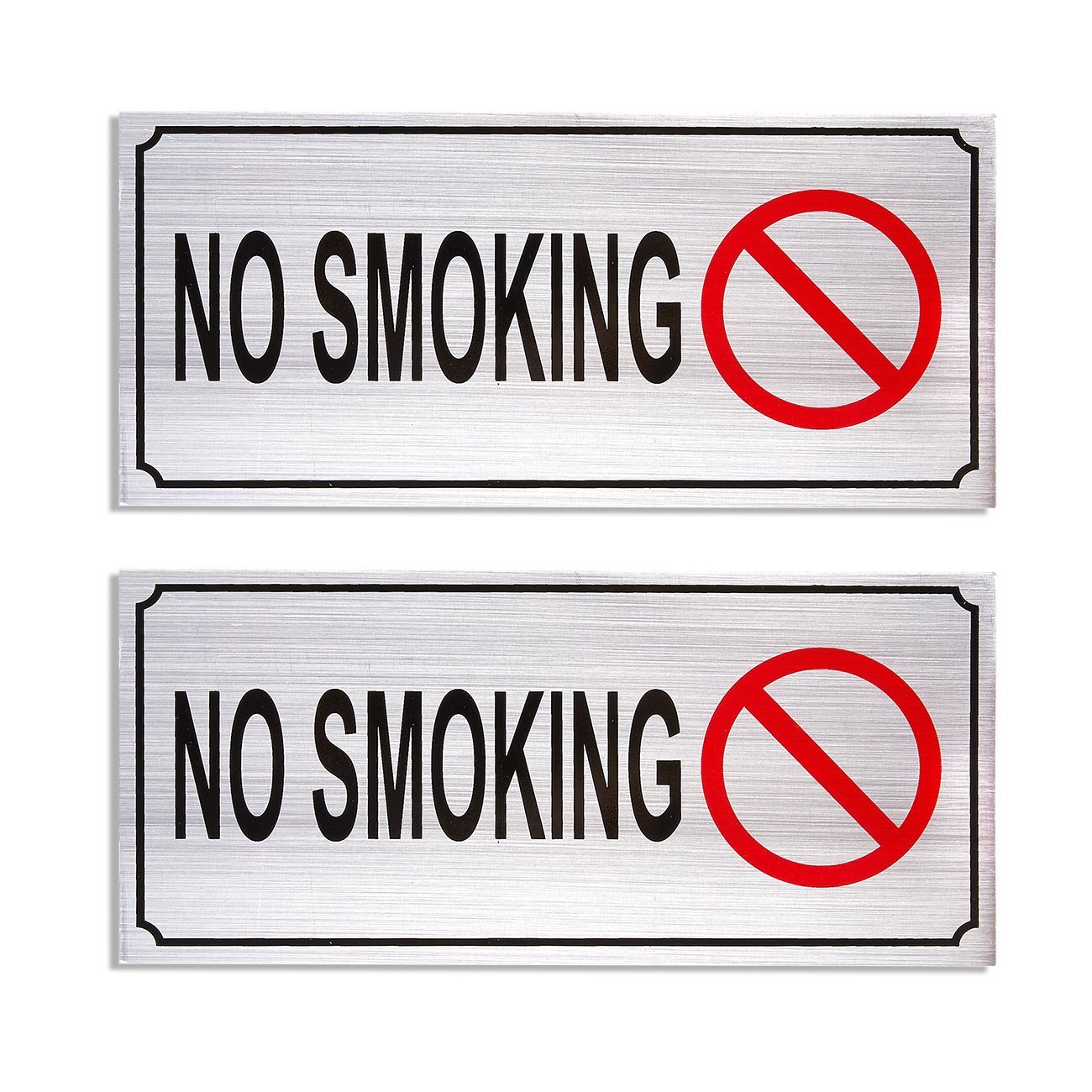 2Pack of No Smoking Signs No Smoking Self Adhesive Sign, Aluminum