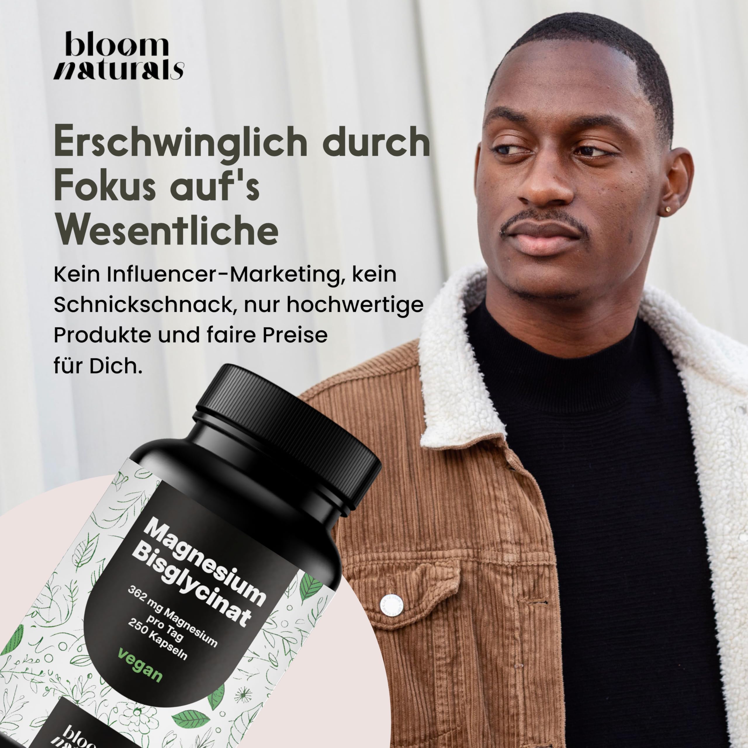 Magnesium Bisglycinat Hochdosiert - 250 Kapseln - 362 mg Magnesium Glycinat pro Tag - Vegan & Produziert in Deutschland - Laborgeprüft - Verpackung kann variieren 5