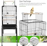 Yaheetech Parrot Cage Play Top 46.5x46.5x71 cm Detachable Stand Green view 5