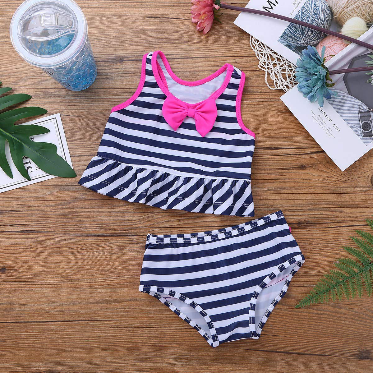 Short Pantalon Age 3 Mois 5 Ans Msemis Maillot Deux Pieces Bebe Fille Maillot De Bain Pour Bebe Costumes Filles Stripe Maillot De Bain Bikini N Ud Top Maillots De Bain De Loisir Sports