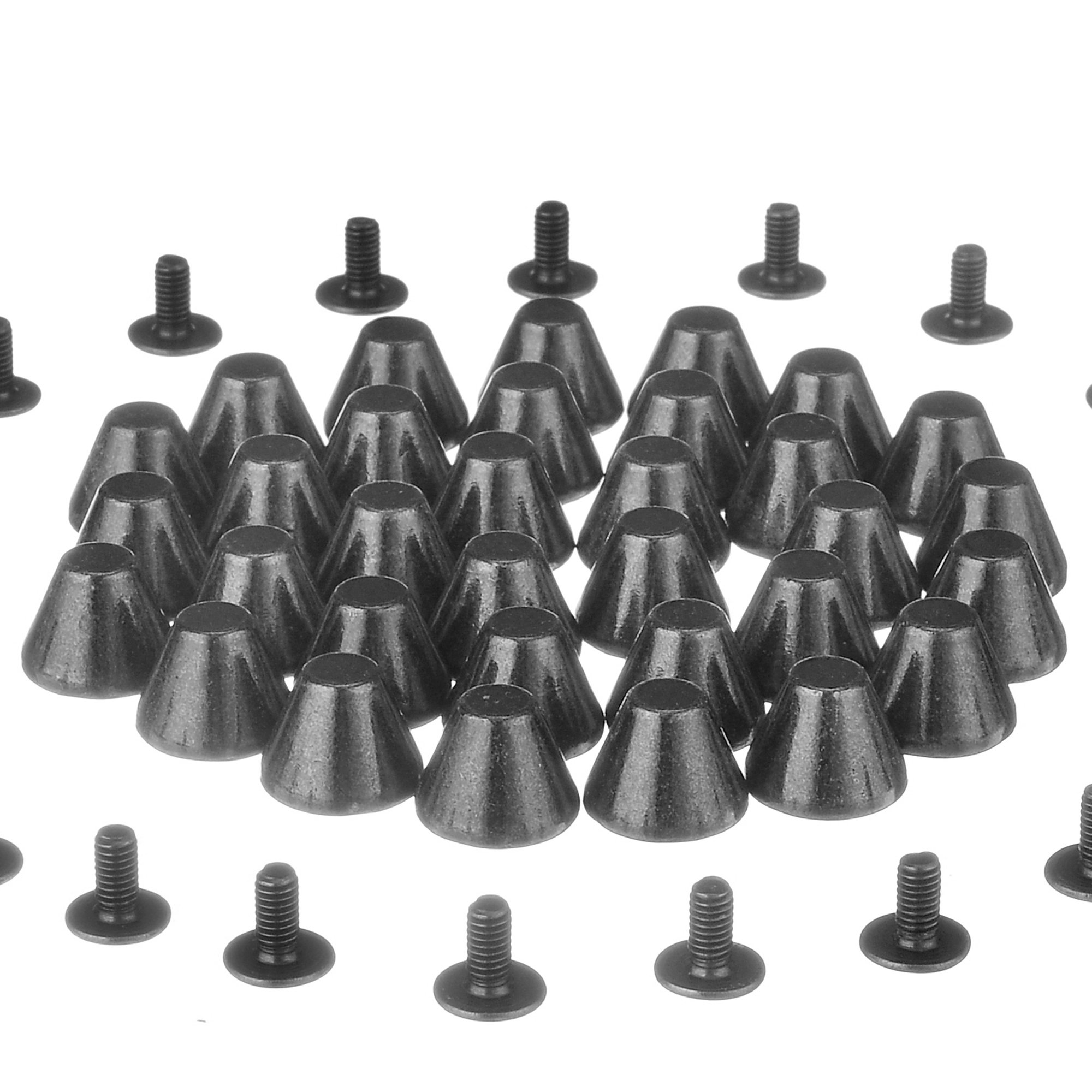 RUBYCA 100 Sets Black Gunmetal 8MM Big Mushroom Studs and Spikes Metal Screw-Back Leather-Craft DIY 8mm