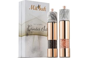 MITBAK Salt and Pepper Grinder Set | Salt and Pepper Mills Easy to Use and Equipped with Adjustable Coarseness And Ceramic Mechanism | Unique Kitchen Gadgets and Tools Packaged in a Stunning Gift Box
