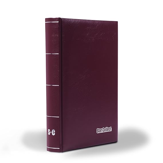 Star Collect Einsteckbuch 60 weiße Seiten, unwattierter Einband, 9 Pergaminstreifen pro Seite, rot