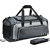 MIER Large Gym Bag for Men Sports Duffle Bag with Shoe Compartment 60L Lightweight Duffel Bags for Workout Fitness Travel, Blue