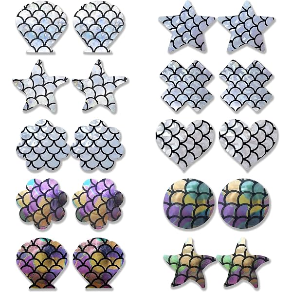 Diulit Multicolor Nipple Covers - 6 Pairs Pasties For Rave, Swimwear & Sheer Tops - View #10