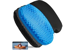 XSIUYU Large Kayak Seat Cushion, Anti-Slip Boat Cushion, Gel Seat Cushion, Waterproof Kayak Gel Seat Cushion, Coccyx Sciatica Pain Relief, Kayak Accessories for Fishing, Rowing Stadium Pad, Egg Seat Cushion