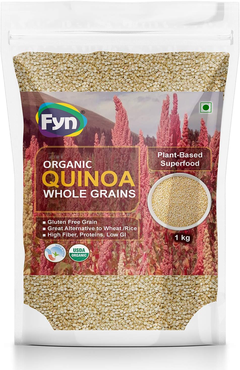 FYN Gluten Free Quinoa (1kg) - Healthy Alternative to Rice, Wheat & Millets - Superfood