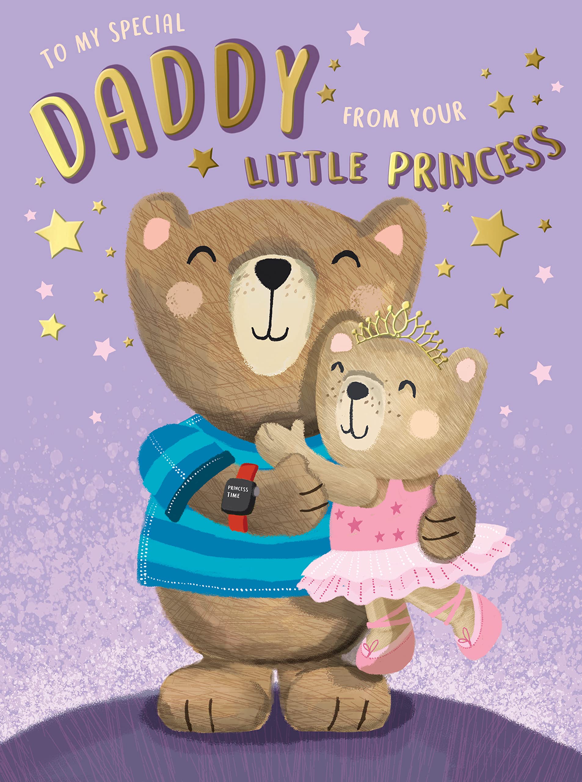 Cute Father's Day Card Daddy from Princess - 12 x 9 inches - Regal Publishing