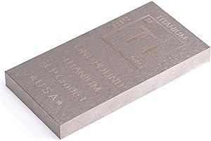 Unique Metals-Titanium Bar 1Lb Engraved Commercially Pure Bullion Bar Chemistry Element Design by