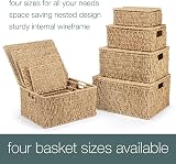 woodluv Seagrass Storage Box with Lid, Nesting Woven Basket XL view 8