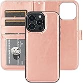 Bocasal Detachable Wallet Case for iPhone 16 Pro Max RFID Blocking Card Slots Holder Premium PU Leather Magnetic Kickstand Shockproof Wrist Strap Removable Flip Cover 5G 6.9 inch (Rose Gold)