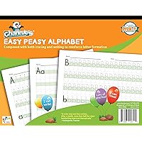 Channie's W302 EASY PEASY ALPHABET HANDWRITING WORKBOOK COMBINE BOTH TRACING & WRITING. LOTS PRACTICES! MOST VISUAL & SIMPLE 