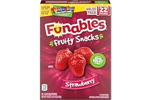Funables Fruit Snacks, Strawberry Fruit Flavored Snacks, 0.8 Ounce Pouches (22 Count)