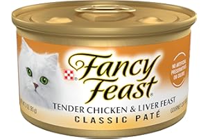 Purina Fancy Feast Tender Chicken and Liver Feast Classic Grain Free Wet Cat Food Pate - (Pack of 24) 3 oz. Cans