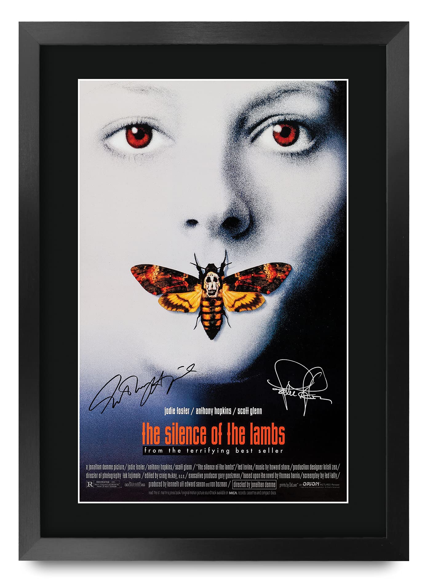 HWC Trading The Silence of the Lambs Anthony Hopkins, Jodie Foster Gifts Printed Signed Autograph Picture for Movie Memorabilia Fans - A3 Framed