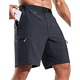 Haimont Men's Hiking Cargo Shorts 9" Lightweight Quick Dry Tactical Shorts 5 Zipper Pockets Fishing Travel Camping