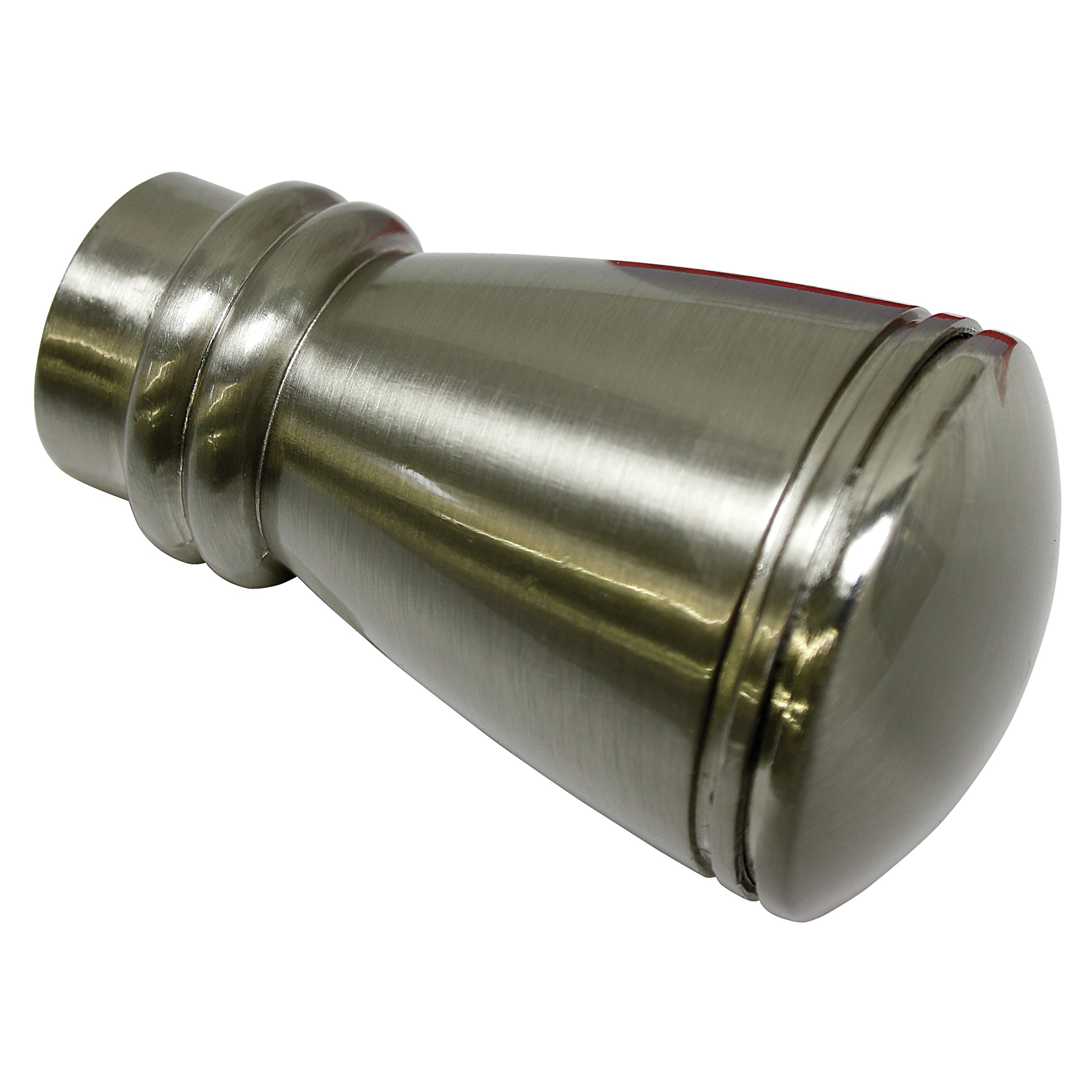 Gardinia End Caps for Curtain Rods, 2 x Finial Siro, Chicago Series, Metal, Stainless Steel Finish, 20 mm Diameter