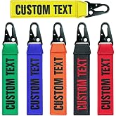 Custom Keychain, Motorcycle Key Tag Double-Sided Embroidered with Name | Personalized Key chain, Custom Text/Logo, Fabric Key tag for Keys, Backpacks, Luggage, Travel Accessories, Stand Out in Style