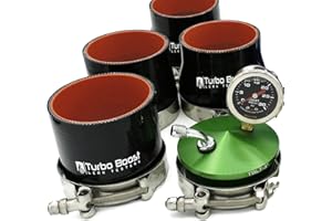 Turbo Boost Leak Testers - Shop Kit - Universal Intake Charge Pipe Pressure Test - 30 PSI Boost Gauge - 3" 3.25" 3.5" 4"…