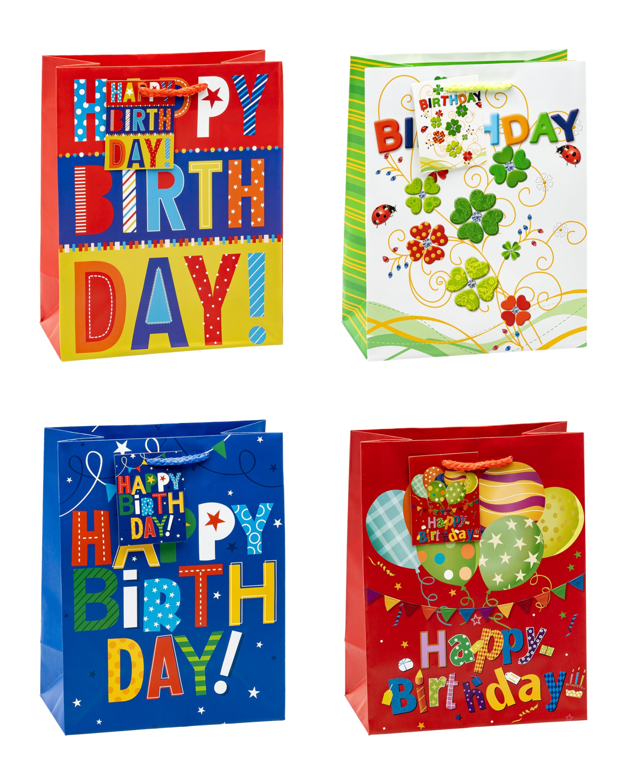 TSI 83015 Happy Birthday Gift Bags Pack of 12 Medium (H x W x D) 23 x 18 x 10 cm