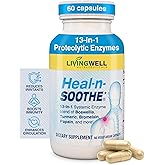 HEAL-N-SOOTHE Joint Supplement – Proteolytic Enzymes Formula with Bromelain, Papain, Boswellia, Turmeric & Ginger – Joint Mobility, Muscle Flexibility, Healthy Circulation Wellness - 60 Count (1 Pack)