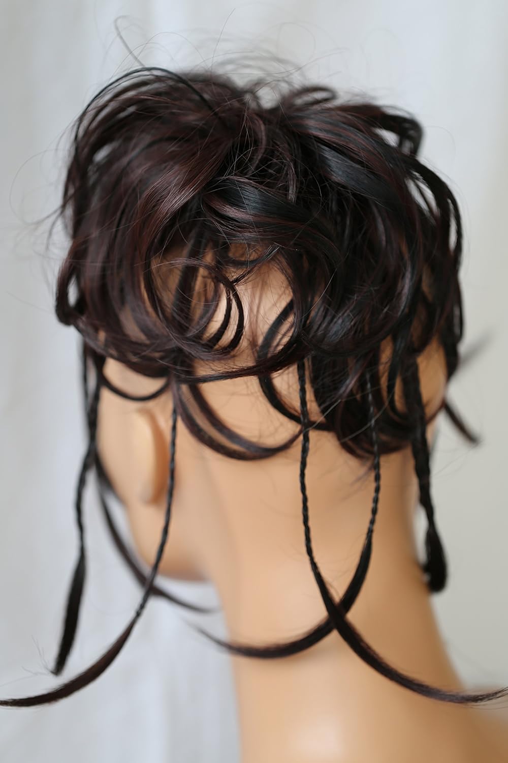 CAISHA XXL Scrunchie Messy Bun Hairpiece Braided Updo Slightly Wavy Voluminous Brown Black Mix G24D - Image 5