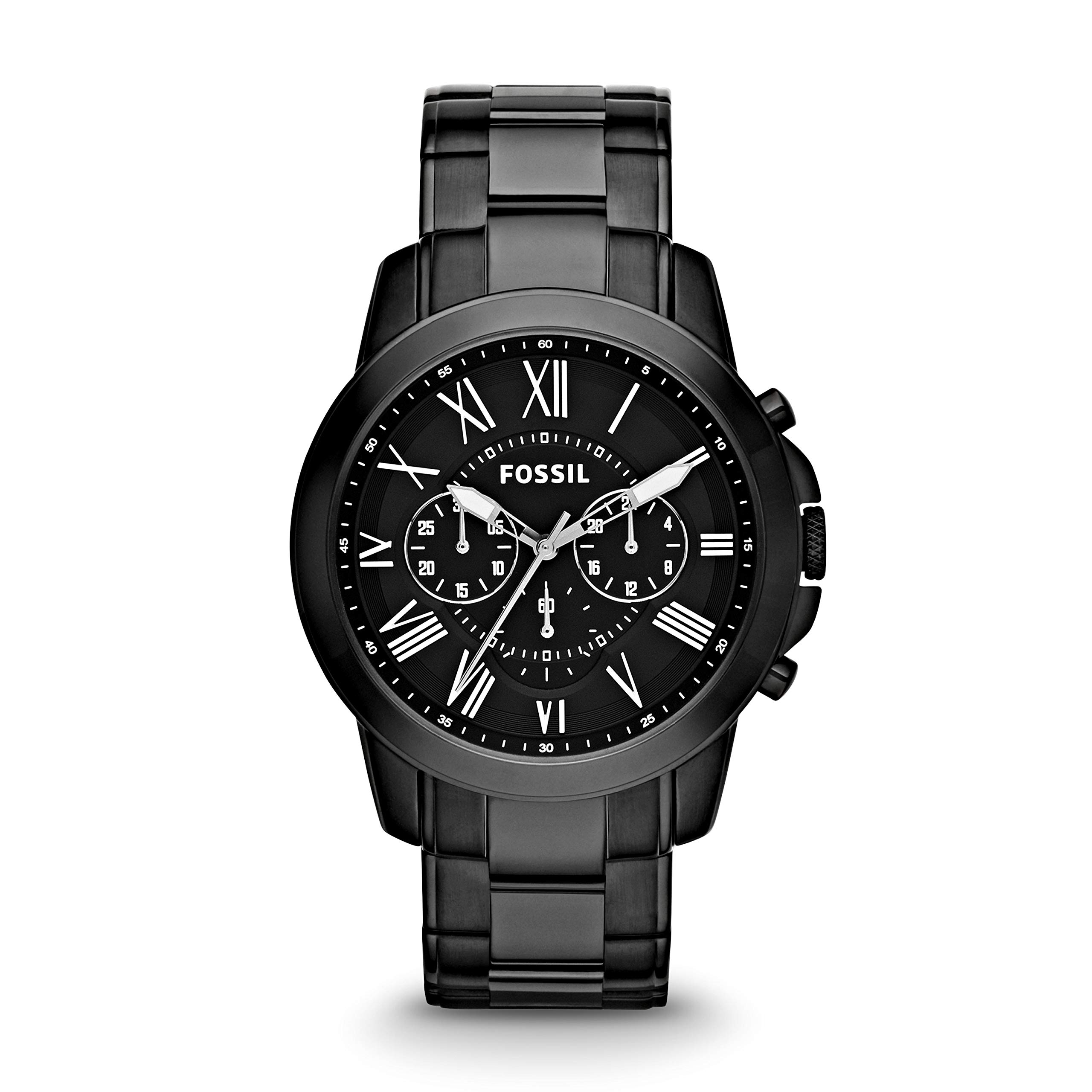 fossil grant chronograph analog black dial men's watch