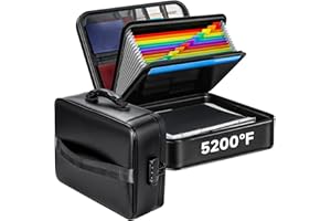 DOXLMP Fireproof Document File Organizer Bag, 5200°F Portable File Organizer with Lock, 16 Layer File Box Waterproof and Heat Insulated Safe Storage for Important Documents, Laptop, and Files and More