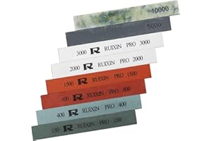 MOVIRON RUIXIN PRO 8 Pcs Knife Sharpening Stones for RUIXIN PRO RX-008 RX-009 Knife Sharpener Fixed-Angle Kit, Professional Whetstone Set Without Base: 180/400/800/1500/2000/3000/5000/10000 Grit