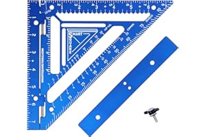 SmartSquare Commando 7.5" - Advanced Carpenter Square with Jig Block - Accurate Flatwork and Repetitive Markings (Ocean)