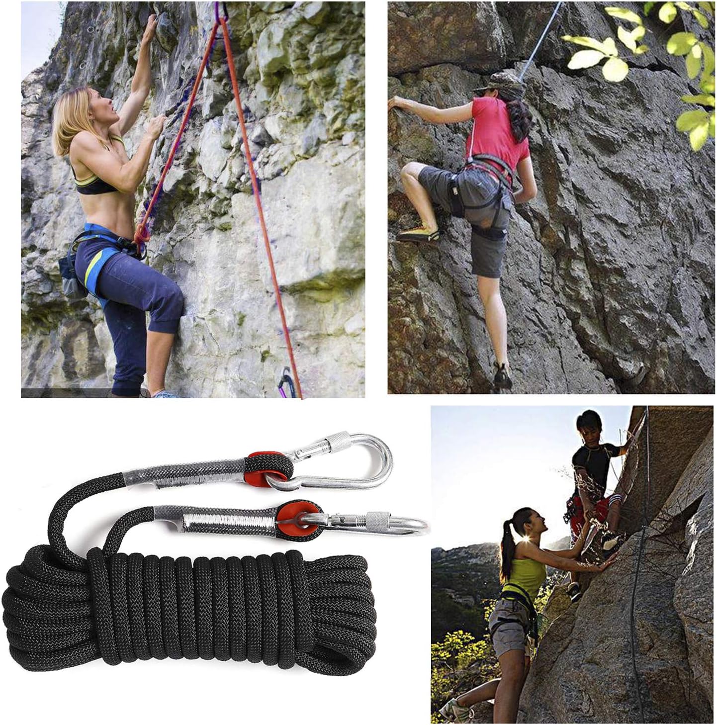 GINEE Static Climbing Rope 35FT, 50FT, 100FT, 150FT, 200FT, 250FT(Diam 10mm, 16mm) : Sports & Outdoors