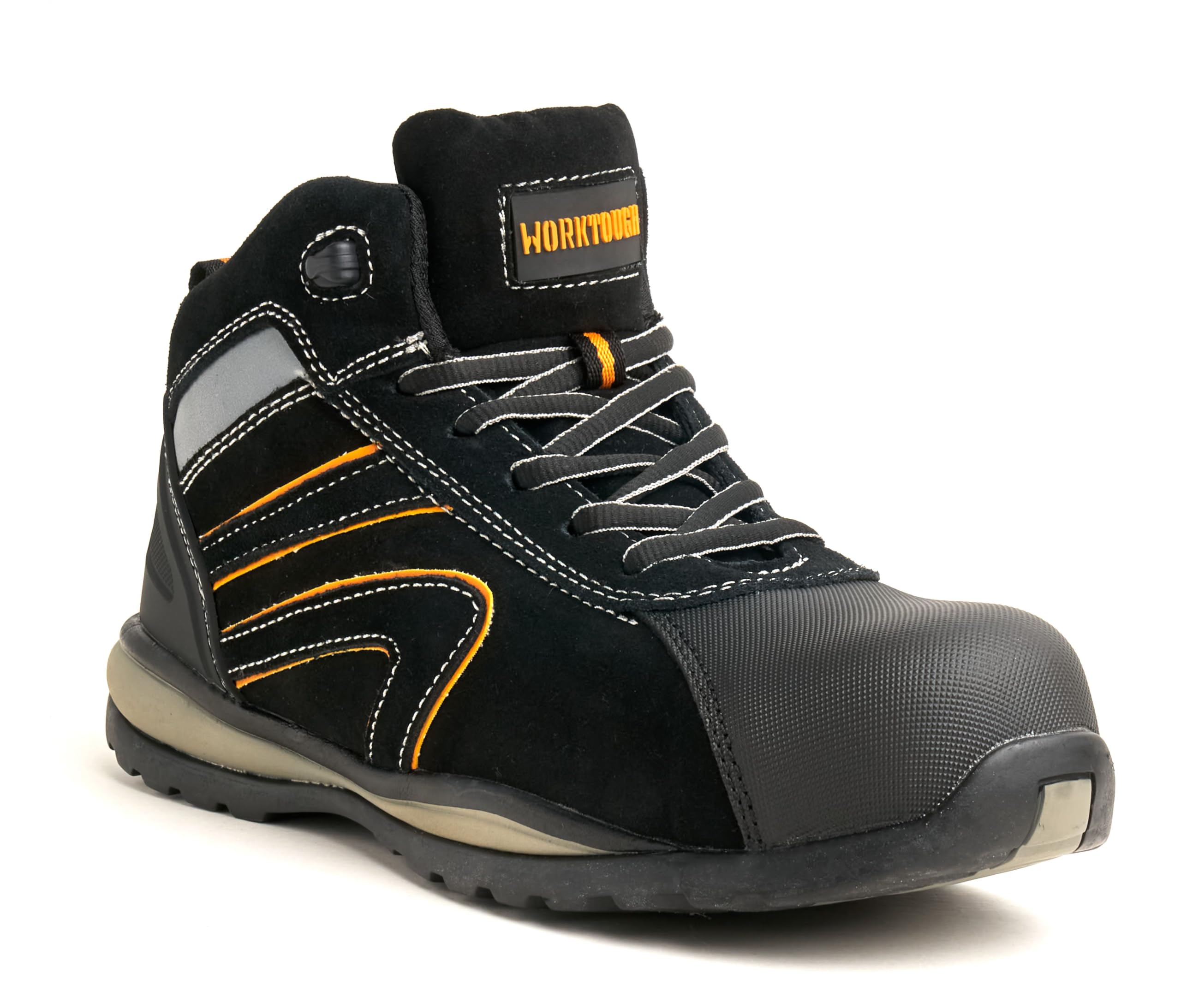 Worktough strike black mid cut safety boot,5