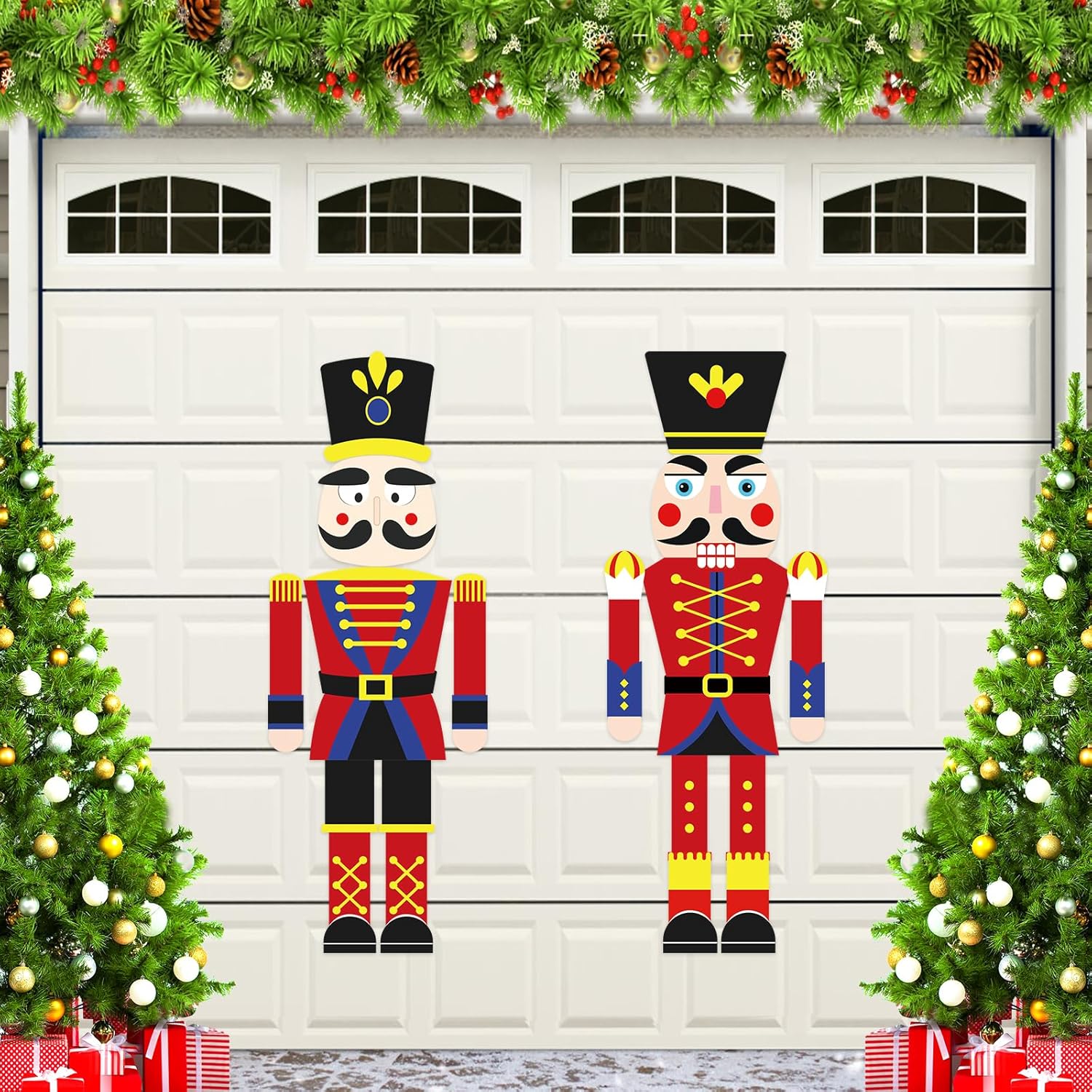 Garage Door Decorations - RUMIA 14Pcs Christmas Garage Door Magnets Christmas Nutcracker Garage Door Decorations Cute Soldier Nutcracker Refrigerator Magnets Holiday Decals for Xmas Garage Door Fridge Car Magnets Decor