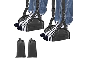 2 Pack Aircraft Travel Footrest Hammock, Adjustable Length Airplane Foot Hammock Travel Comfortable Foot Rest Plane Aircraft 