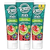 Tom’s of Maine Watermelon Wiggle Kids Toothpaste with Fluoride, Kids Natural Toothpaste, For Children Ages 2 and Up, Helps Pr