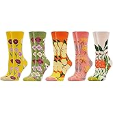 WeciBor Women's Funny Colorful Novelty Pattern Cotton Crew Socks Funky Gifts for Mum
