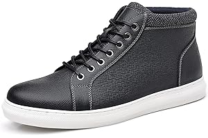 ARKBIRD Men's Casual Leather Sneaker Boots - Mid-Top Fashion Dressy Oxford Sneaker Ankle Boot Daily Walking Shoes for Men