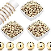 Cusmation Gold Beads, 200 pcs 12 MM Pearls for Jewelry Making, Gold Filled Beads for Jewelry Making, Bracelets, Necklaces, Hairs, Crafts, Decoration and Vase Filler