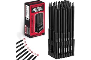 Extra Long Security Bit Set: 32-Piece S2 Steel Screwdriver Drill Bits for Tamper-Proof Screws, 6" Torx, PoziDriv, Spanner, Tr