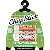 ChapStick Santa's Snacks Holiday Flavored Lip Balm Variety Gift Set, 4-Pack | 0.15 oz Each, Limited Edition Seasonal Stocking Stuffer, Assorted Flavors, with 24 Hour Moisture to Hydrate Dry, Chapped Lips