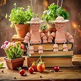 VELENTI Garden Decor Pots Set Of 2 Clay Terracotta Flower Pot Men view 4